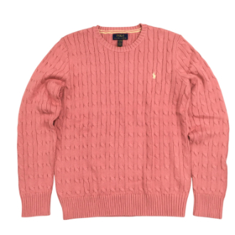 [オータムビッグセール]〔POLO RALPH LOREN/ポロラルフローレン〕コットンケーブルニットセーター  DESRTROSE  XL