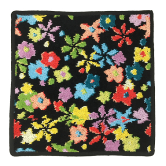 【FEILER】フェイラー　タオルハンカチ　RAINBOW BLOSSOM　black