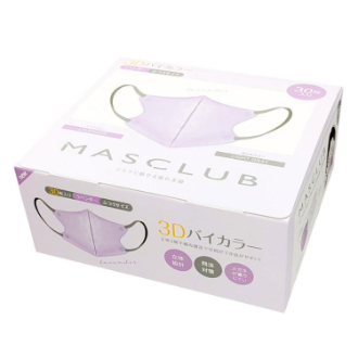 MASCLUB  3Dバイカラーマスク スタイルフィット形状 30枚入り ラベンダー
