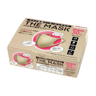 THE MASK 3D立体不織布マスク ベージュ 30枚入り