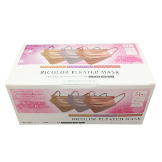 BICOLOR PLEATED MASK チークカラー  51枚入