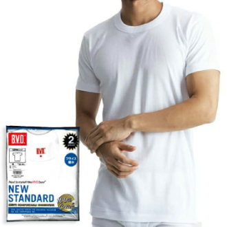 【BVD】NEW STANDARD　丸首半袖Tシャツ フィットタイプ 2枚組　ホワイト　L