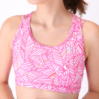 ヨガ　FILA フィラ　 リーフ柄マルチクロス ブラトップ　M　ピンク
