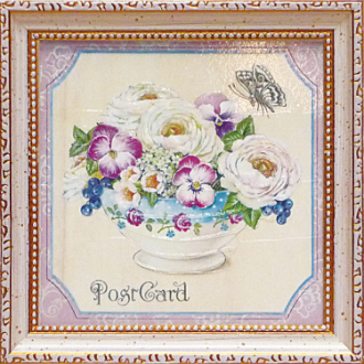 ミニゲルアートフレーム　フェリー ステファニア　「ティータイムパンジー」