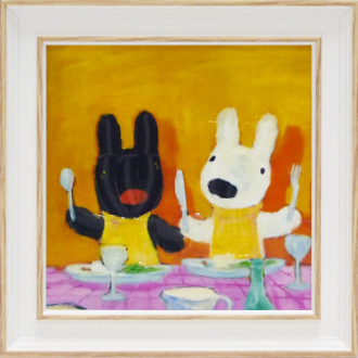 リサとガスパール　アートフレームSサイズ　「レストラン」