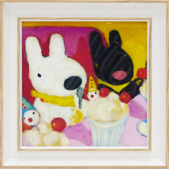 リサとガスパール　アートフレームSサイズ　「ピエロのパフェ」