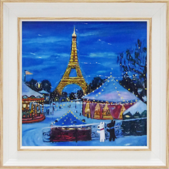 リサとガスパール　アートフレームSサイズ　「冬のゆうえんち」