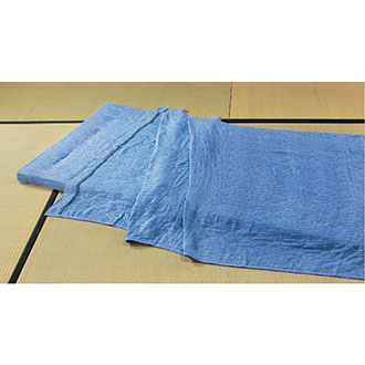 三河木綿ガーゼシーツ　サックス