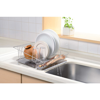 【AUX】オークス  水が流れるステンレス水切りカゴ