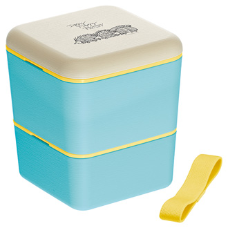 木目シンプルランチボックス角形２段　リサ・ラーソンハリネズミ