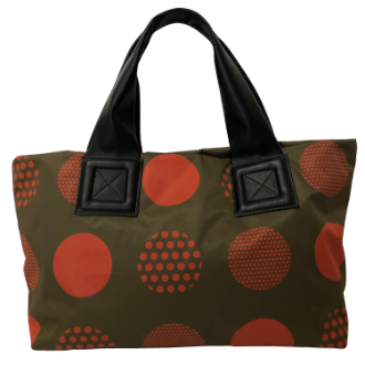 【B-Style】ナイロントートバッグ　水玉KAHKI