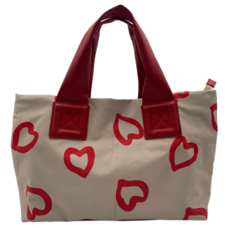 【B-Style】ナイロントートバッグ　ハートBEIGE