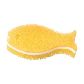 【MARNA】マーナ おさかなスポンジ　イエロー