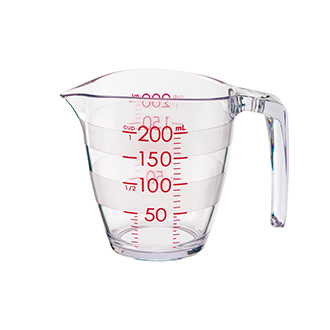 【MARNA】マーナ 目盛りが見やすい計量カップ２００ｍＬ クリア