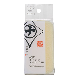 【MARNA】マーナ 抗菌キッチンスポンジ３層