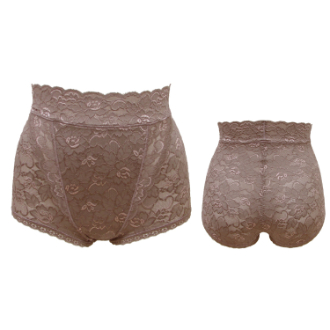 【yauco】総レース多機能　ショーツ　モカブラウン　LL