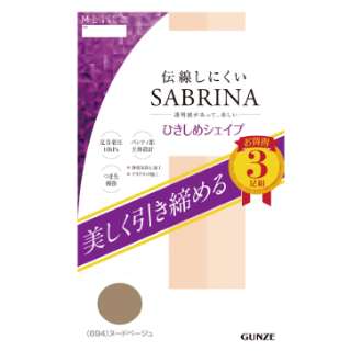 【SABRINA】サブリナ　伝線しにくいシェイプ　3足組　SP813　ヌードベージュ　LL