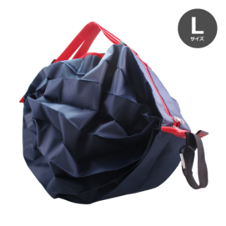 くるくるバルーン コンパクトエコバッグ　保冷保温　Lサイズ　ネイビー