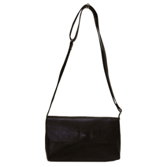 日本製 マチあり かぶせショルダーバッグ　チョコ