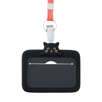 〔リヒトラブ 〕SMART FIT PuniLabo　IDカードホルダー　クロネコ