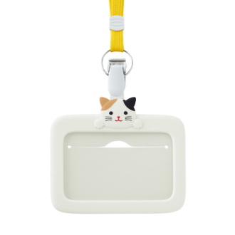 〔リヒトラブ 〕SMART FIT PuniLabo　IDカードホルダー　ミケネコ