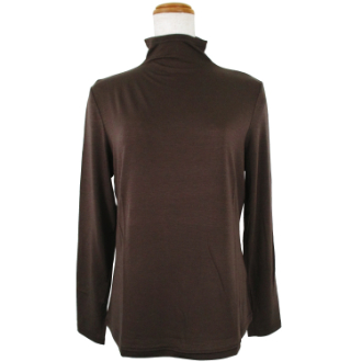 リヨセルカシミヤ ボトルネック　Lサイズ　チャ