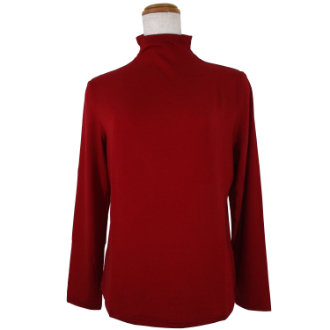 リヨセルカシミヤ ボトルネック　Mサイズ　レッド