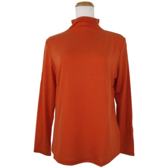 リヨセルカシミヤ ボトルネック　Mサイズ　オレンジ
