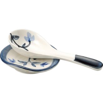 呉須唐草 小レンゲ台付