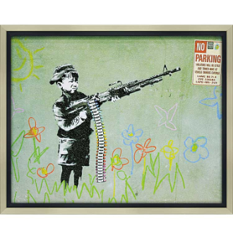 バンクシー　アートフレーム　クレヨンシューター