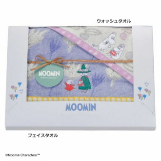 ムーミン「ブルームパーティー」 MM-9820　ウォッシュタオル1P/フェイスタオル1P