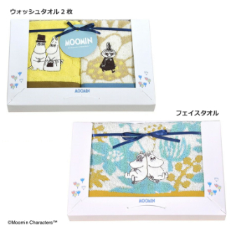 ムーミン「フレグラント」 MM-10028　ウォッシュタオル2P/フェイスタオル1P