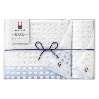 今治タオル「蒼海」 J-4325　ウォッシュタオル1P/バスタオル1P