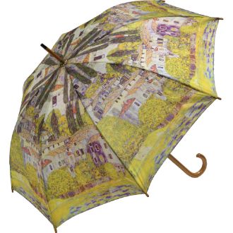 名画木製ジャンプ傘（クリムト「カソーネスガルダチャーチ」）