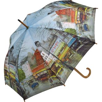 名画木製ジャンプ傘（ジョルジュ B. 「パリストリート」）