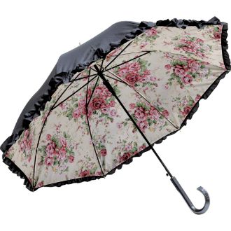 名画フリルジャンプ傘～晴雨兼用～（ローズLEMON」）