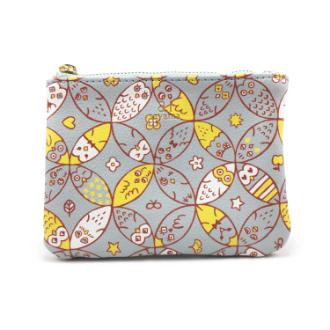 【ai sayama】アイ サヤマ　ミニフラットポーチ　フクロウ七宝