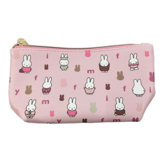 ミッフィー　舟形ペンポーチ　パターン　ピンク