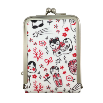 【ai sayama】アイ サヤマ　がま口立て鏡（小）　縁起物