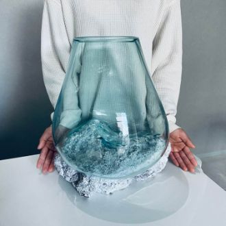 流木ガラス ROCK (溶岩 白ver.) XL