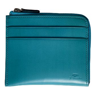 【Il Bussetto(イル・ブセット】L字型ジップ財布　ライトブルー