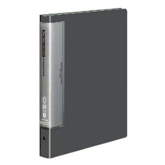 [コクヨ] クリヤーブックウェーブカット替紙式A4縦 25枚 ダークグレー