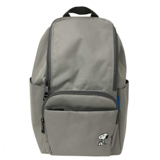 【SNOOPY】スヌーピー　スクエアジップデイパック　GY　おすわり