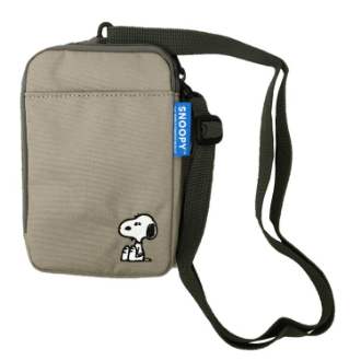 【SNOOPY】スヌーピー　マルチショルダー　GY　おすわり