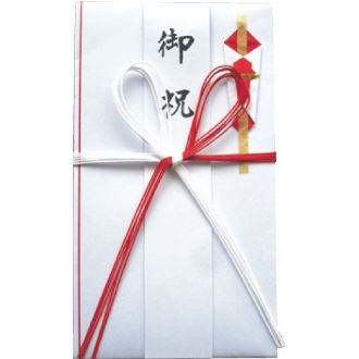 赤白5本花結び１Ｐ短冊入