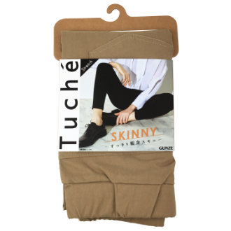 【Tuche】トゥシェ　スキニースタイル レーヨン混 アンクル丈　TZT501　サンドベージュ　LL