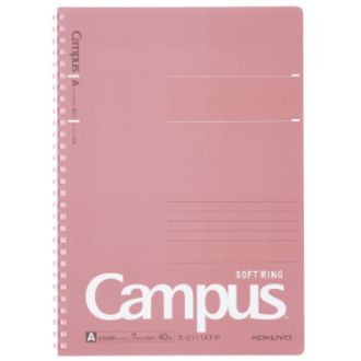 [コクヨ]キャンパスソフトリング 普通横罫(ドット入り)40枚 B5 ピンク