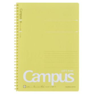[コクヨ]キャンパスソフトリング 中横罫(ドット入り)40枚 B5 イエロー