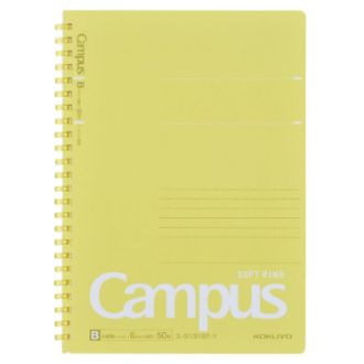 [コクヨ]キャンパスソフトリング 中横罫(ドット入り)50枚 A5 イエロー
