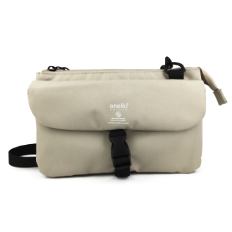 【anello】アネロ GRANDE　軽量はっ水 携帯・お財布ショルダー　ライトベージュ